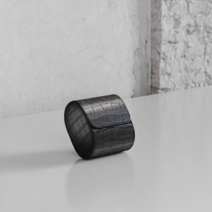 Verdi Single Watch Roll Nero Crocodile Leather