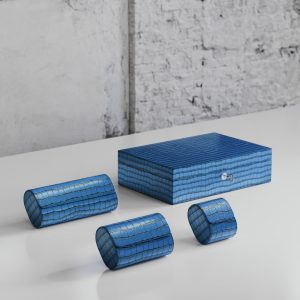 Watch Rolls & Case Azzuro Crocodile Leather Set