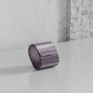 Verdi Single Watch Roll Grigio Crocodile Leather