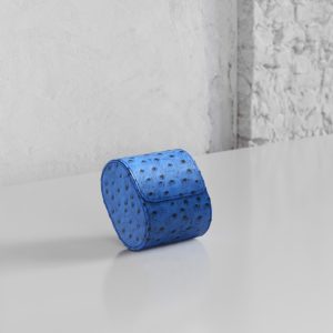 Gusto Single Watch Roll Azzuro Ostrich Leather