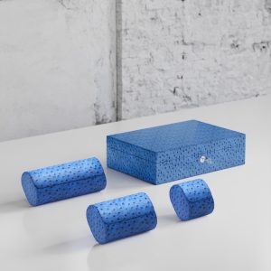 Watch Rolls & Case Azzuro Ostrich Leather Set