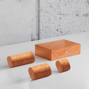 Watch Rolls & Case Tan Ostrich Leather Set