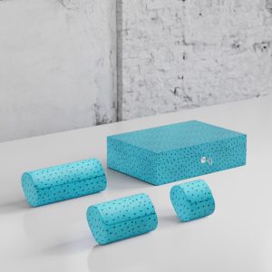Watch Rolls & Case Aqua Ostrich Leather Set