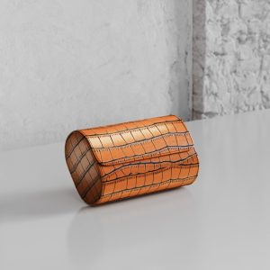 Verdi Double Watch Roll Tan Crocodile Leather