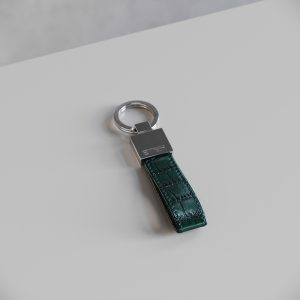 Santos Key Chain Holder Verde Crocodile Leather Bundle
