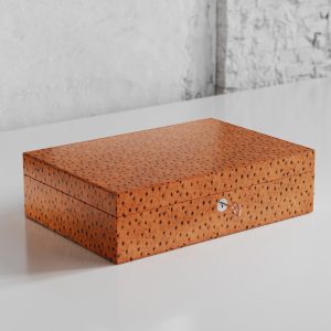 Struzzo Ten Watch Case Tan Ostrich Leather