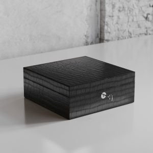 Tempo Four Watch Case Nero Crocodile Leather