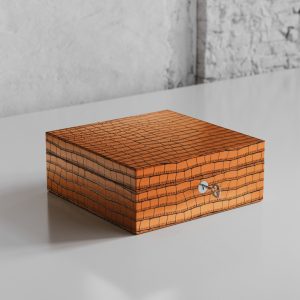 Tempo Four Watch Case Tan Crocodile Leather