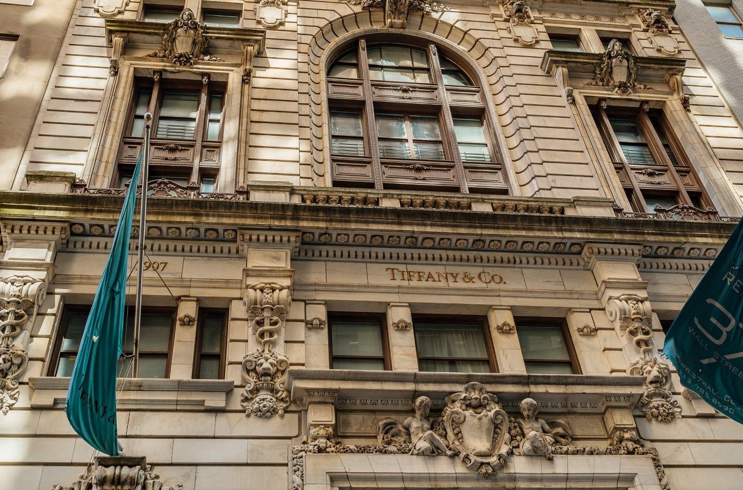 Historic Tiffany and Co building exterior showcasing classic architecture and luxury heritage