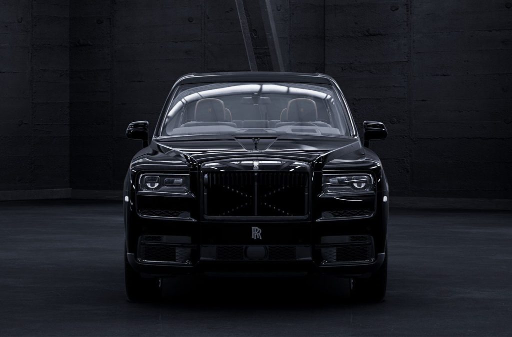 Front view of Rolls-Royce Black Label showcasing signature grille and luxury design